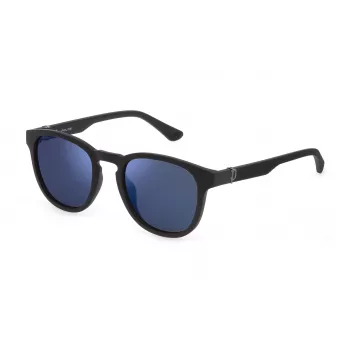POLICE SPLF60-53U28P Herren-Sonnenbrille, rechteckig, polarisiert, Havana-Rahmen, grüne Gläser, 53mm