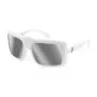 POLICE SPLF62-6104AW Herren-Rechteck-Sonnenbrille - Schwarzer Rahmen, graue Gläser 61/19/130 mm