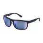 POLICE SPLF63-6306QS Herren-Rechteck-Sonnenbrille - Glänzend schwarzer Rahmen, rauchgraue Gläser, 63/18/130 mm