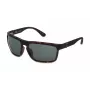 POLICE SPLF63-630878 Herren Rechteck-Sonnenbrille, Matt-Schwarzer Rahmen, Rauchglas, 63/18/130 mm