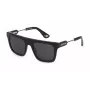POLICE SPLF71-53700Y Herren eckige Acetat-Sonnenbrille Schwarz/Grau 53/21/145 mm