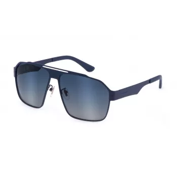 POLICE SPLL08-63S72P Herren-Rechteck-Sonnenbrille - Havana / Schildpatt - Polarisierte braune Gläser - 63/13/140 mm