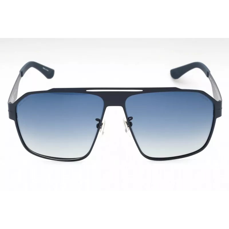 POLICE SPLL08M63S72P Herren-Sonnenbrille im Square-Design - Schwarzer Rahmen, graue polarisierte Gläser - 63 mm Glasbreite