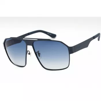 POLICE SPLL08M63S72P Herren-Sonnenbrille im Square-Design - Schwarzer Rahmen, graue polarisierte Gläser - 63 mm Glasbreite