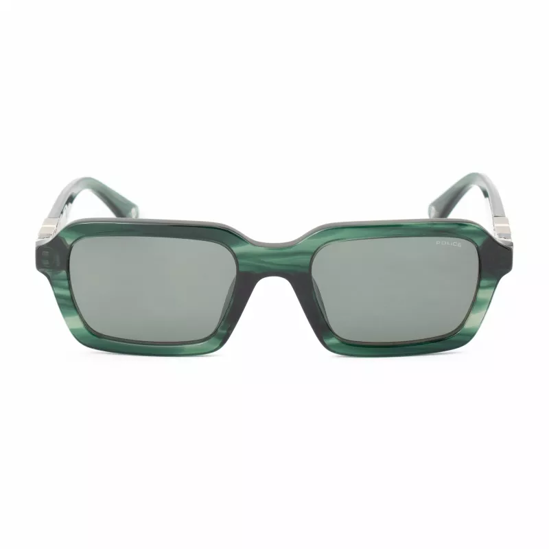 POLICE SPLL14-5309N6 Herren-Sonnenbrille - Schwarzer Acetatrahmen, graue Polycarbonatgläser, UV400-Schutz, 53 mm