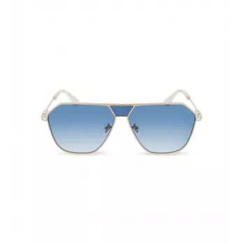 POLICE SPLL89-620300 Herren Pilotensonnenbrille - Glänzend schwarzer Rahmen, rauchgraue Gläser, 62 mm