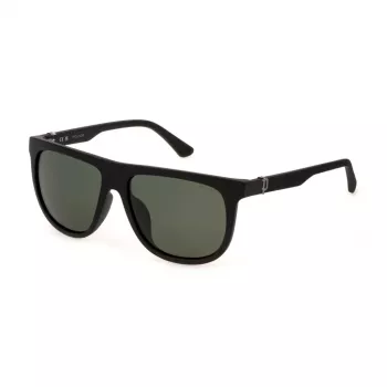 POLICE SPLN33E59U28P Herren-Sonnenbrille Havana Brauner Rahmen Blaue Polarisierte Gläser 59mm