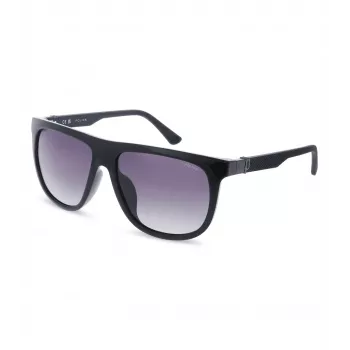 POLICE SPLN33M590Z42 Herren-Sonnenbrille - Schwarzer Acetatrahmen, graue Polycarbonatgläser, UV400-Schutz, 59 mm Glasbreite