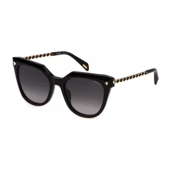 Police SPLN61-540700 Damen-Sonnenbrille Glänzend Schwarz Grau 54mm