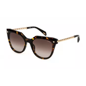POLICE SPLN63-530779 Unisex Sonnenbrille - Schwarzer Acetat-Rahmen, graue Polycarbonat-Gläser, UV400