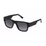 POLICE SPLP23-54U28P Herren Rechteckige Polarized Sonnenbrille, Schwarzes Gestell, Graue Gläser, 54mm