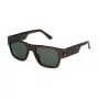 POLICE SPLP23M54M82P Herren Rechteckige Polarisierte Sonnenbrille Havanna Acetatrahmen Grüne Gläser 54mm