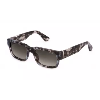 POLICE SPLP24-5407MR Herren-Sonnenbrille - Schwarzer Rahmen, graue verspiegelte Gläser, 54 mm