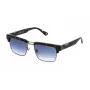 POLICE SPLP25-550509 Herren Rechteckige Sonnenbrille - Schwarzer Rahmen, Graue Gläser, UV400