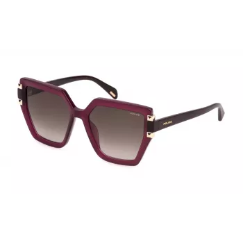 POLICE SPLP46-5506PJ Damen Rechteckige Sonnenbrille, Schwarzes Gestell, Graue Gläser, UV400
