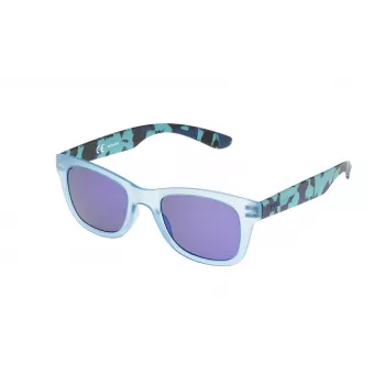 POLICE Sonnenbrille Herren S194450715B Rechteckig Acetat Rahmen Blau Verspiegelte Gläser 50/22/140 mm