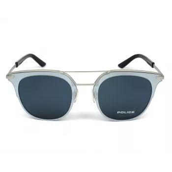 POLICE Unisex SPL584-0581 Sonnenbrille (50/22/145 mm) Schwarzer Rahmen Graue Gläser UV400