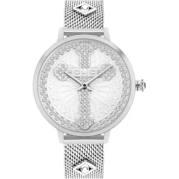 POLICE Damen Quarz Analog Uhr PL16031MS04MM 36mm Silber Edelstahl Mesh