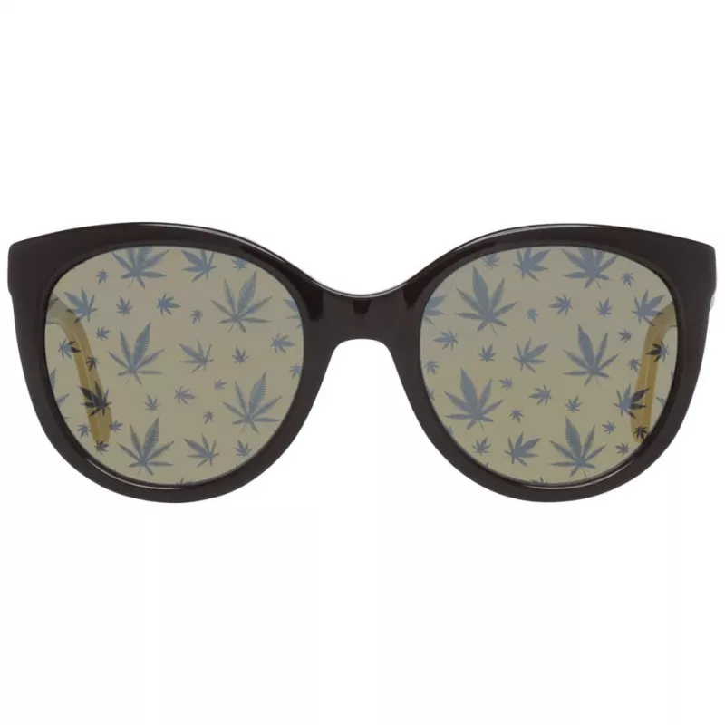 POLICE Damen SPL408E546XKL Rechteckige Sonnenbrille - Schwarzer Acetatrahmen, Graue Polycarbonatgläser, UV400-Schutz