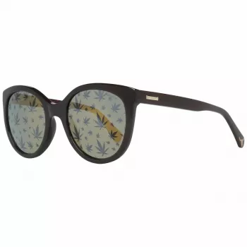 POLICE Damen SPL408E546XKL Rechteckige Sonnenbrille - Schwarzer Acetatrahmen, Graue Polycarbonatgläser, UV400-Schutz