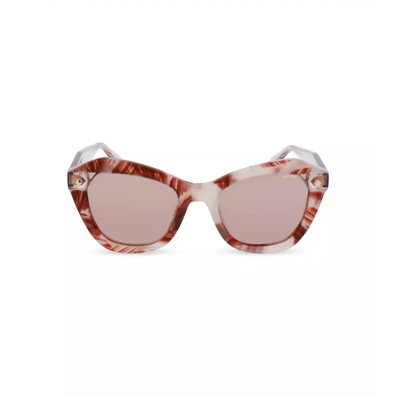 Police Damen-Sonnenbrille SPLL97-520Z02 Rechteckig - Glänzend Schwarz/Grau