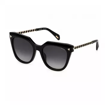 POLICE Damen SPLN63-530700 Rechteckige Acetat-Sonnenbrille, Havana/Braun, 53mm