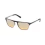 POLICE Damen-Sonnenbrille S897856W01X Rechteckig Schwarzer Rahmen Graue Gläser 56/18/135 mm