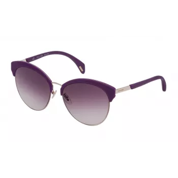 POLICE Damen-Sonnenbrille SPL6195608FF Havanna Acetat-Gestell Braune Polycarbonat-Gläser 56mm