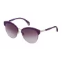 POLICE Damen-Sonnenbrille SPL6195608FF Havanna Acetat-Gestell Braune Polycarbonat-Gläser 56mm