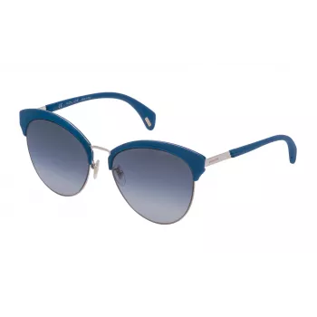 POLICE Damen-Sonnenbrille SPL61956594F - Glänzend schwarzer Rahmen, graue Gläser, UV400-Schutz