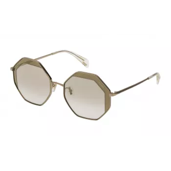 POLICE Damen-Sonnenbrille SPL837W538FFD - Havanna Acetat Cat-Eye-Rahmen, braune Gradientengläser, UV400-Schutz