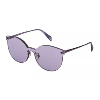 POLICE Damen-Sonnenbrille SPL935990Q63 - Glänzend schwarzer Rahmen, graue Verlaufsgläser, UV400-Schutz