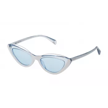 POLICE Damen-Sonnenbrille SPL93752095W Havana Acetat Braun Gradient Glas 52mm