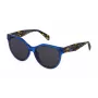 POLICE Damen-Sonnenbrille SPLC22E58097D Havana Braun Quadratisch Acetat 58mm UV400