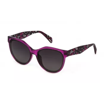 POLICE Damen-Sonnenbrille SPLC22E5809AH Havana Acetat Quadratisch 58mm