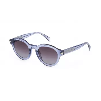 Police Damen-Sonnenbrille SPLF31-470B34 Havanna/Braun Acetat eckiger Rahmen mit braunen Gradientengläsern 47/23/135 mm