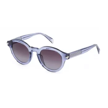 POLICE Damen-Sonnenbrille SPLF31M470B34 Cat Eye Acetat-Gestell Brauner Verlaufsglas UV400