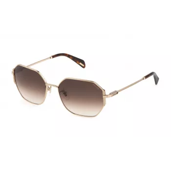 POLICE Damen-Sonnenbrille SPLF35-550300 - Rechteckiger Acetatrahmen mit UV400-Schutz