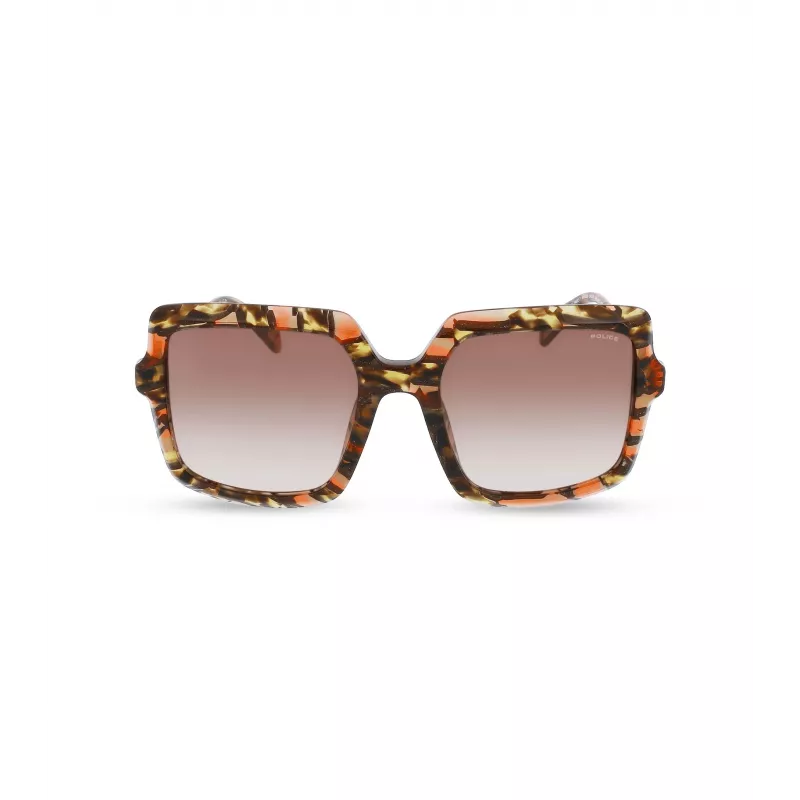 POLICE Damen-Sonnenbrille SPLG20M5409YB - Rechteckiger Acetatrahmen, UV400-Schutz, 54 mm Gläser