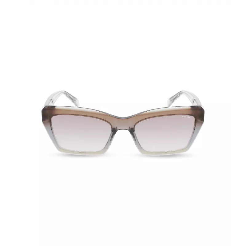 POLICE Damen-Sonnenbrille SPLG22-560918 Rechteckiger Kunststoffrahmen UV400-Schutz 56/19/140 mm