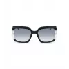 POLICE Damen-Sonnenbrille SPLG23M570700 Geometrischer schwarzer Acetat-Rahmen graue Polycarbonat-Gläser 57mm