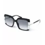 POLICE Damen-Sonnenbrille SPLG23M570700 Geometrischer schwarzer Acetat-Rahmen graue Polycarbonat-Gläser 57mm