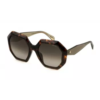 POLICE Damen-Sonnenbrille SPLM10-5409XK Havana Acetat Square 54mm