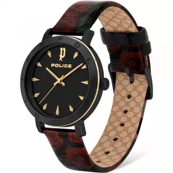 POLICE Damenuhr PL16033MSBG02 35mm Edelstahl Gunmetal Quarz Analog