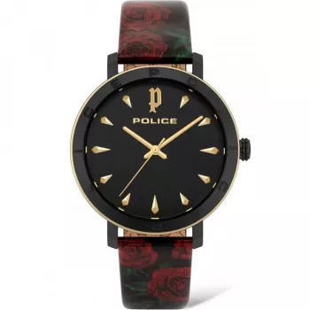 POLICE Damenuhr PL16033MSBG02 35mm Edelstahl Gunmetal Quarz Analog