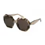 POLICE Damen SPLM10-540AM5 Square Havana Acetat Sonnenbrille mit braunen Gradientengläsern 54/20/140 mm