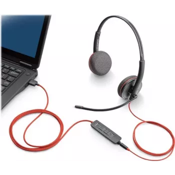 Poly Blackwire C3220 USB-C Headset - 3200 Series - On-Ear - Wired - USB-C - Noise Isolating - Schwarz (209749-104)