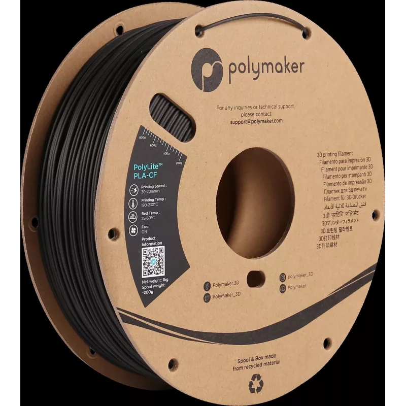 Polymaker PA10001 PLA Filament 1,75 mm 1 kg Schwarz