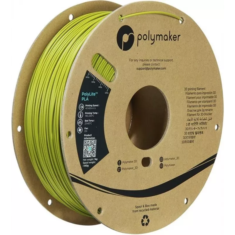 Polymaker PolyLite PLA 3D-Drucker Filament 1,75mm Olivgrün 1kg (PA02058)