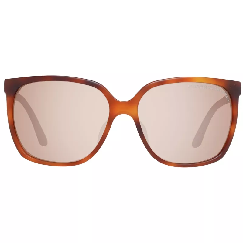 Porsche Design P8589-60E Damen-Sonnenbrille - Gunmetal Grey, rechteckiges Gestell, UV400-Schutz